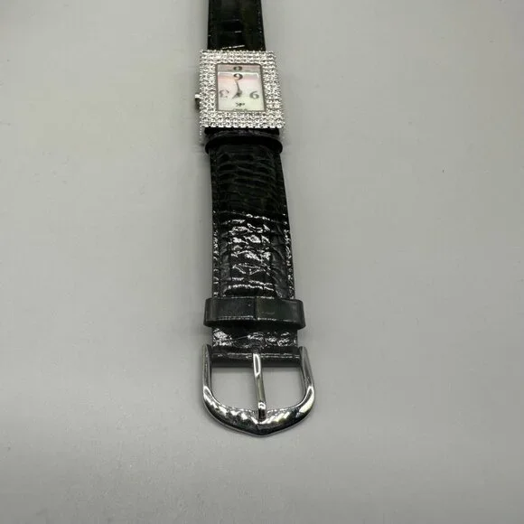 Adee Kaye Watch Women Rhinestone Case Mother Of Pearl Dial New Battery 8.5"